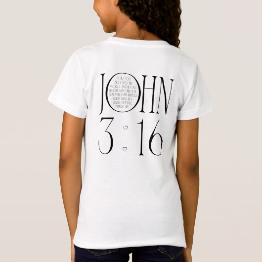 ヨハネの福音書 3:16 聖句 Tシャツ (裏面)