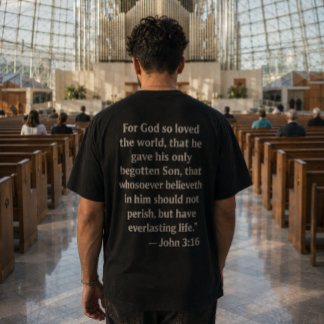 ヨハネの福音書 3:16 聖書の詩 Tシャツ | キリスト教の信仰
