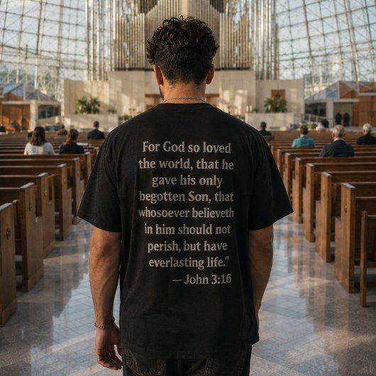 ヨハネの福音書 3:16 聖書の詩 Tシャツ | キリスト教の信仰