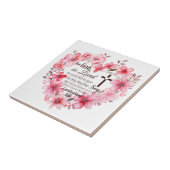 ヨハネの福音書 3:16 花柄ハート 聖書の言葉 タイル (側面)