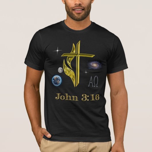 ヨハネの福音書 3:16 Tシャツ (正面)