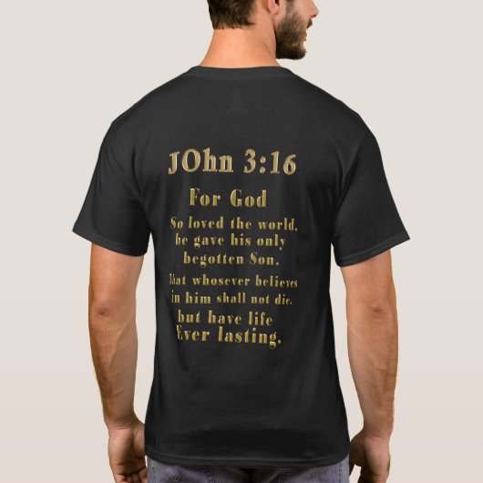 ヨハネの福音書 3:16 Tシャツ (裏面)