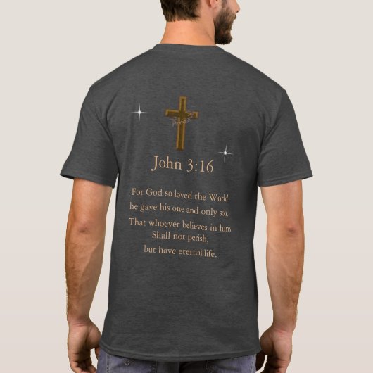 ヨハネの福音書 3:16 Tシャツ (裏面)