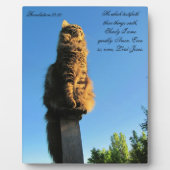 ヨハネの黙示録22:20ネコがイエスを待っている フォトプラーク (正面)