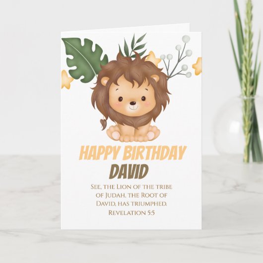 ヨハネの黙示録5:5 ユダの獅子 キリスト教の挨拶 カード (正面)
