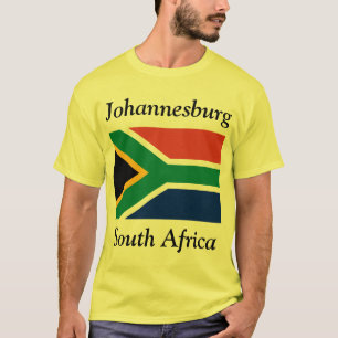 ヨハネスバーグ、南アフリカの旗が付いている南アフリカ共和国 Tシャツ