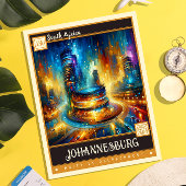 ヨハネスバーグ、南アフリカ |ヴィンテージ絵画ー ポストカード