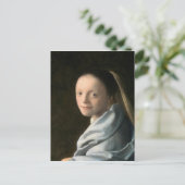ヨハネスフェルメール勉強・オブ・ア・ヤング・ウーマン ポストカード (スタンド正面)