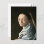 ヨハネスフェルメール勉強・オブ・ア・ヤング・ウーマン ポストカード (正面/裏面)