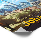 ヨハネスブルク南アフリカのヴィンテージ旅行 ポスター (角)