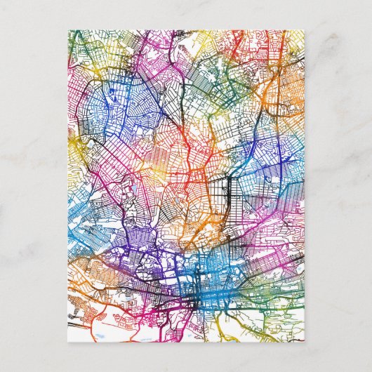 ヨハネスブルグ南アフリカの都市の地図 ポストカード (正面)