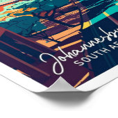 ヨハネスブルグ南アフリカ旅行イラストレーション ポスター (角)