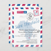 ヨハネスブルグ南アフリカ航空便の日付を保存 案内ポストカード (正面/裏面)