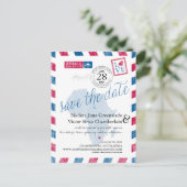 ヨハネスブルグ南アフリカ航空便の日付を保存 案内ポストカード (スタンド正面)