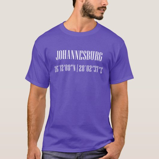 ヨハネスブルグ男子都市座標 Tシャツ (正面)