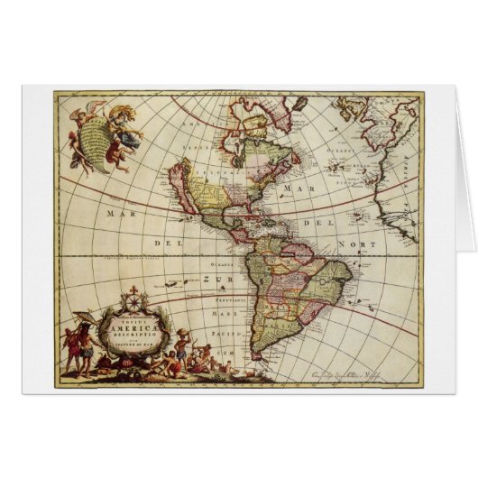 ヨハネス・デ・ラムによるアメリカ大陸の古地図 (正面横)