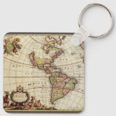 ヨハネス・デ・ラムによるアメリカ大陸の古地図 キーホルダー (裏面)