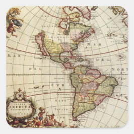 ヨハネス・デ・ラムによるアメリカ大陸の古地図 スクエアシール