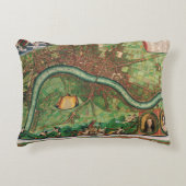 ヨハネス・ド・ラムによる古いロンドンの地図、1689年 アクセントクッション (正面)