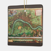 ヨハネス・ド・ラムによる古いロンドンの地図、1689年 セラミックオーナメント (左)