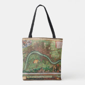 ヨハネス・ド・ラムによる古いロンドンの地図、1689年 トートバッグ (裏面)