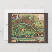 ヨハネス・ド・ラムによる古いロンドンの地図、1689年 招待状 (正面)