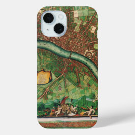 ヨハネス・ド・ラムによる古いロンドンの地図、1689年 iPhone 15ケース