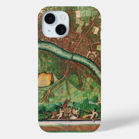 ヨハネス・ド・ラムによる古いロンドンの地図、1689年 Case-Mate iPhoneケース (裏面)