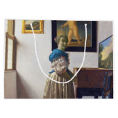 ヨハネス・バーメール処女に立つレディ ラージペーパーバッグ (裏面)