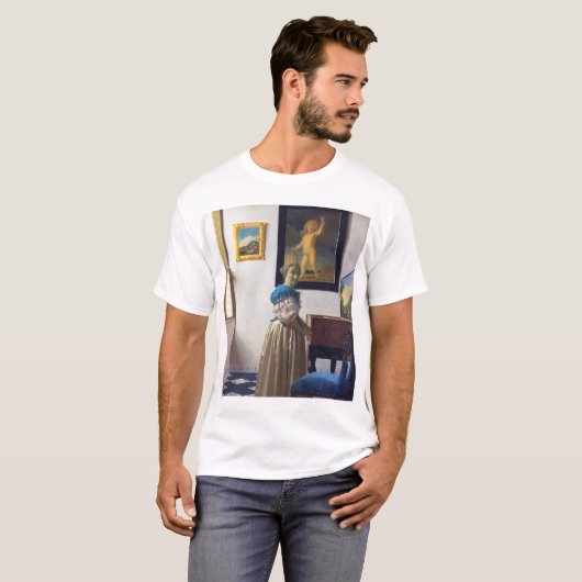 ヨハネス・バーメール処女に立つレディ Tシャツ (正面フル)
