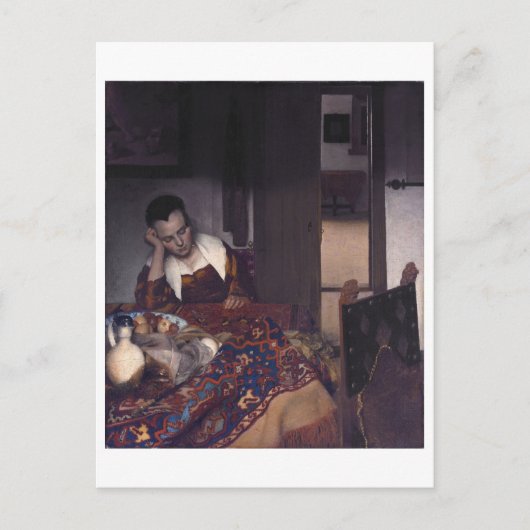 ヨハネス・フェルメールによって眠っている少女 ポストカード (正面)