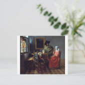 ヨハネス・フェルメールによるワインのグラス ポストカード (スタンド正面)