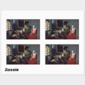 ヨハネス・フェルメールによるワインのグラス 長方形シール (シート)