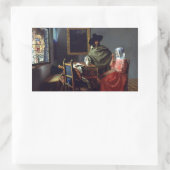 ヨハネス・フェルメールによるワインのグラス 長方形シール (バッグ)