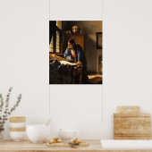 ヨハネス・フェルメールによる地理学者 ポスター (キッチン)