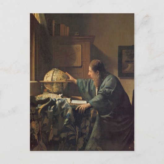 ヨハネス・フェルメールのはがき天文学者 ポストカード (正面)