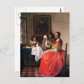 ヨハネス・フェルメールのワイングラスを持つ少女 ポストカード (正面/裏面)