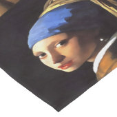 ヨハネス・フェルメールの後で真珠のイヤリングをした少女 ショートテーブルランナー (コーナー)