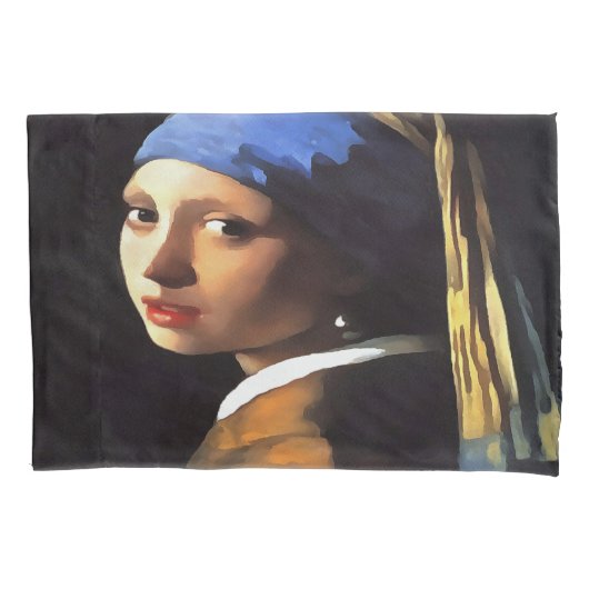 ヨハネス・フェルメールの後で真珠のイヤリングをした少女 枕カバー (正面左)