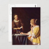 ヨハネス・フェルメールの愛人とメイド ポストカード (正面/裏面)