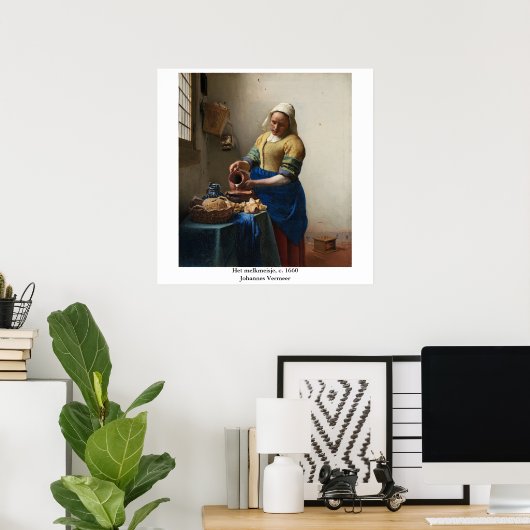 ヨハネス・フェルメールの搾乳娘 ポスター (ホームオフィス)