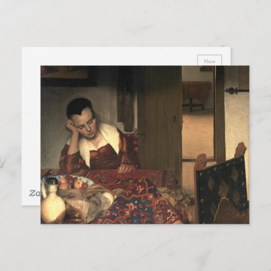 ヨハネス・フェルメールはメイドが眠っている ポストカード (正面/裏面)