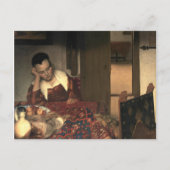 ヨハネス・フェルメールはメイドが眠っている ポストカード (正面)