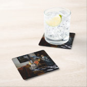 ヨハネス・フェルメール – コンサート スクエアペーパーコースター (インサイチュ)