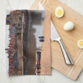 ヨハネス・フェルメール – デルフトの見解 キッチンタオル (四つ折り)