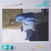 ヨハネス・フェルメール・ブルーの女性 薄葉紙 (クラフト)