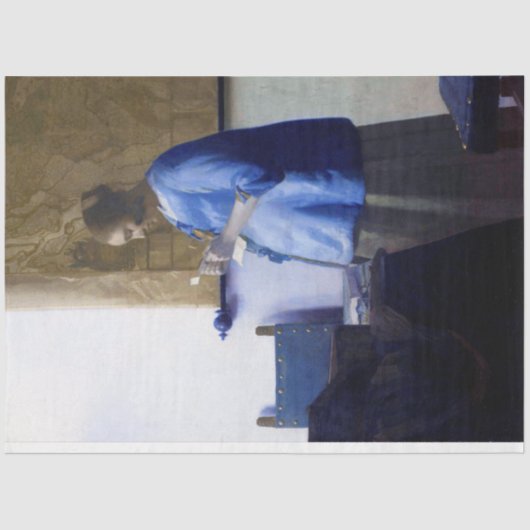 ヨハネス・フェルメール・ブルーの女性 薄葉紙 (正面)