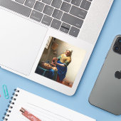 ヨハネス・フェルメール・ミルクメイド。ヴィンテージ素晴らし術 シール (ノートパソコンとiPhone)