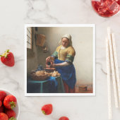 ヨハネス・フェルメール。ミルクメイド。ヴィンテージ素晴らし術 スタンダードランチョンナプキン (インサイチュ)