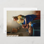 ヨハネス・フェルメール。ミルクメイド。ヴィンテージ素晴らし術 ポストカード (正面/裏面)